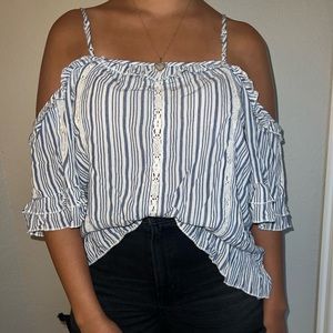 beach blue off the shoulder top!